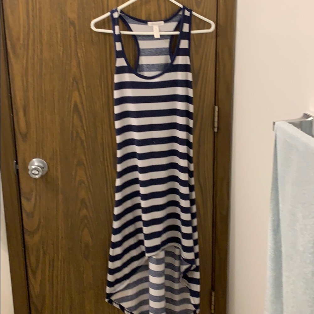Striped high-low tank dress